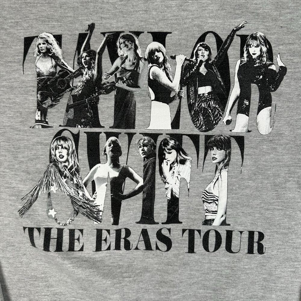 Official Taylor Swift The Eras Tour Dates 2023 Sweatshirt Women's Size XL Gray - Picture 2 of 8